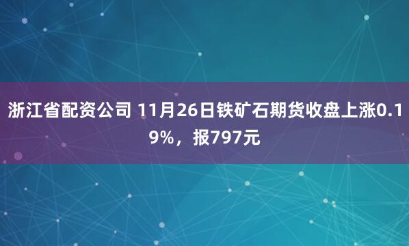 浙江省配资公司 11月26日铁矿石期货收盘上涨0.19%，报797元